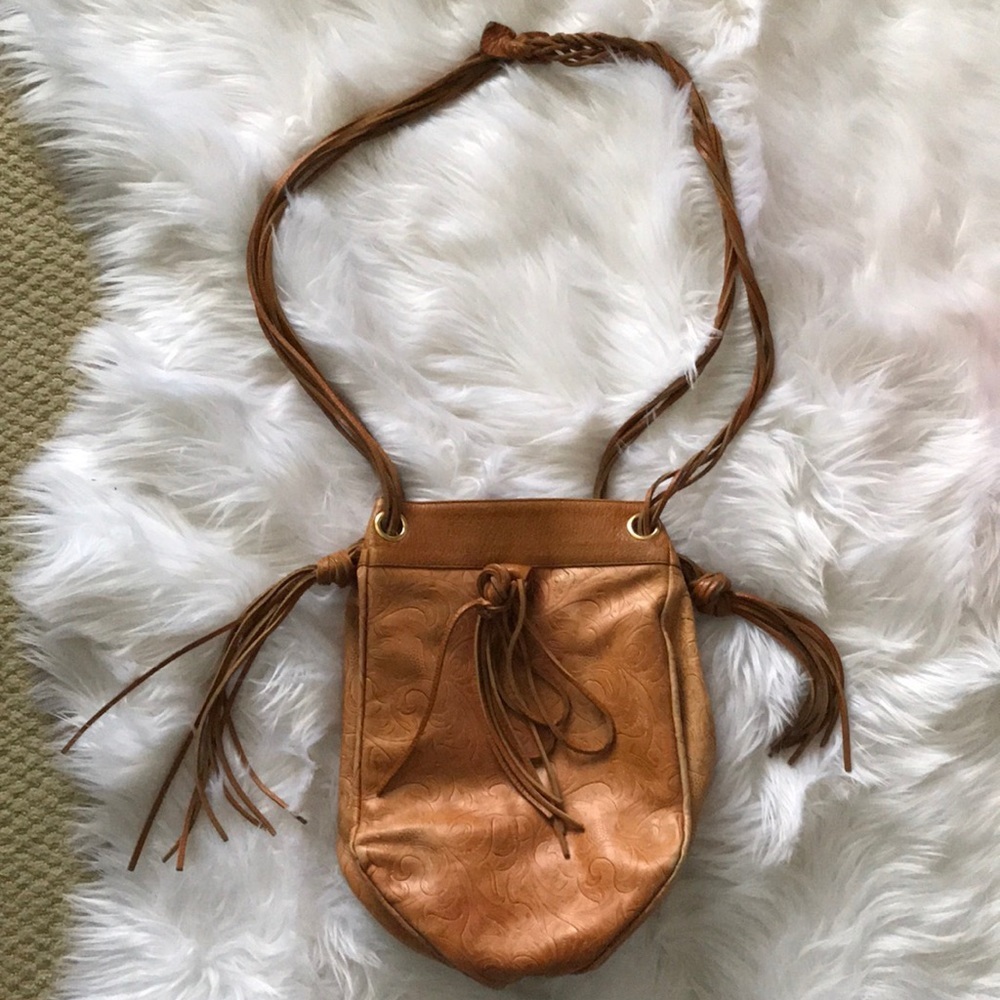 Jane August Lux Patterned Leather Fringe Crossbody